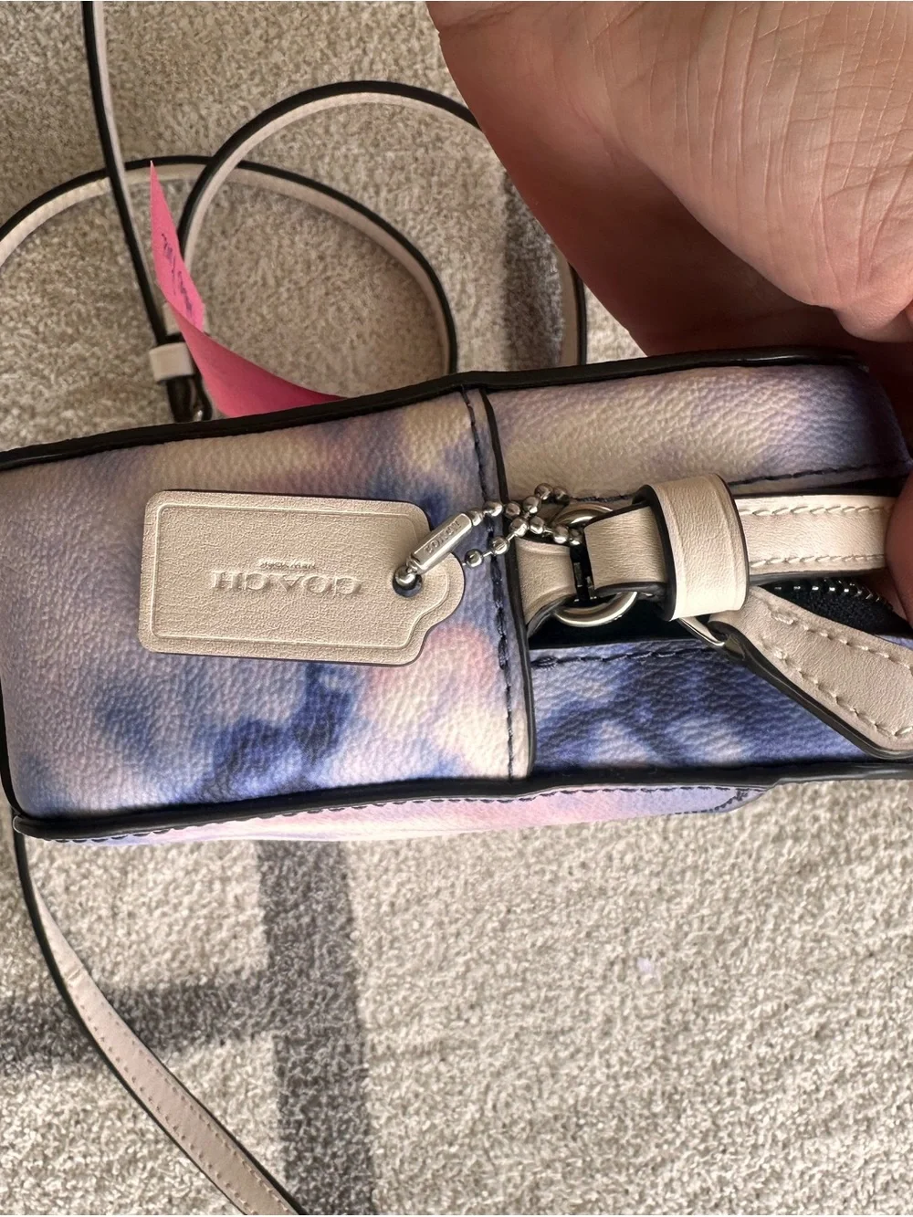 Coach Tie-Dye Crossbody in White, Blue and Pink